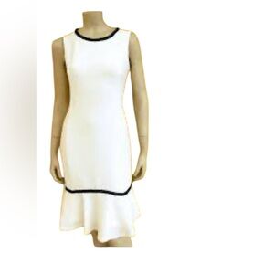Karl Lagerfeld White Midi Dress with Black Accents 🆕